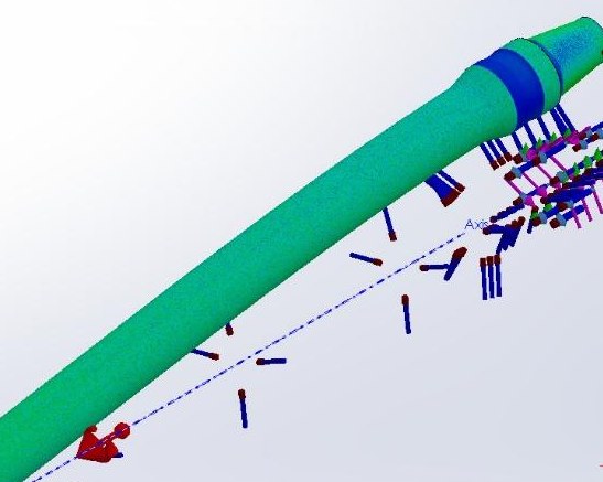 FEA stress contour of a downhole tool component